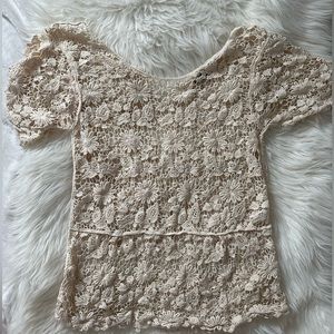 Anthropologie Women's Cream Blouse